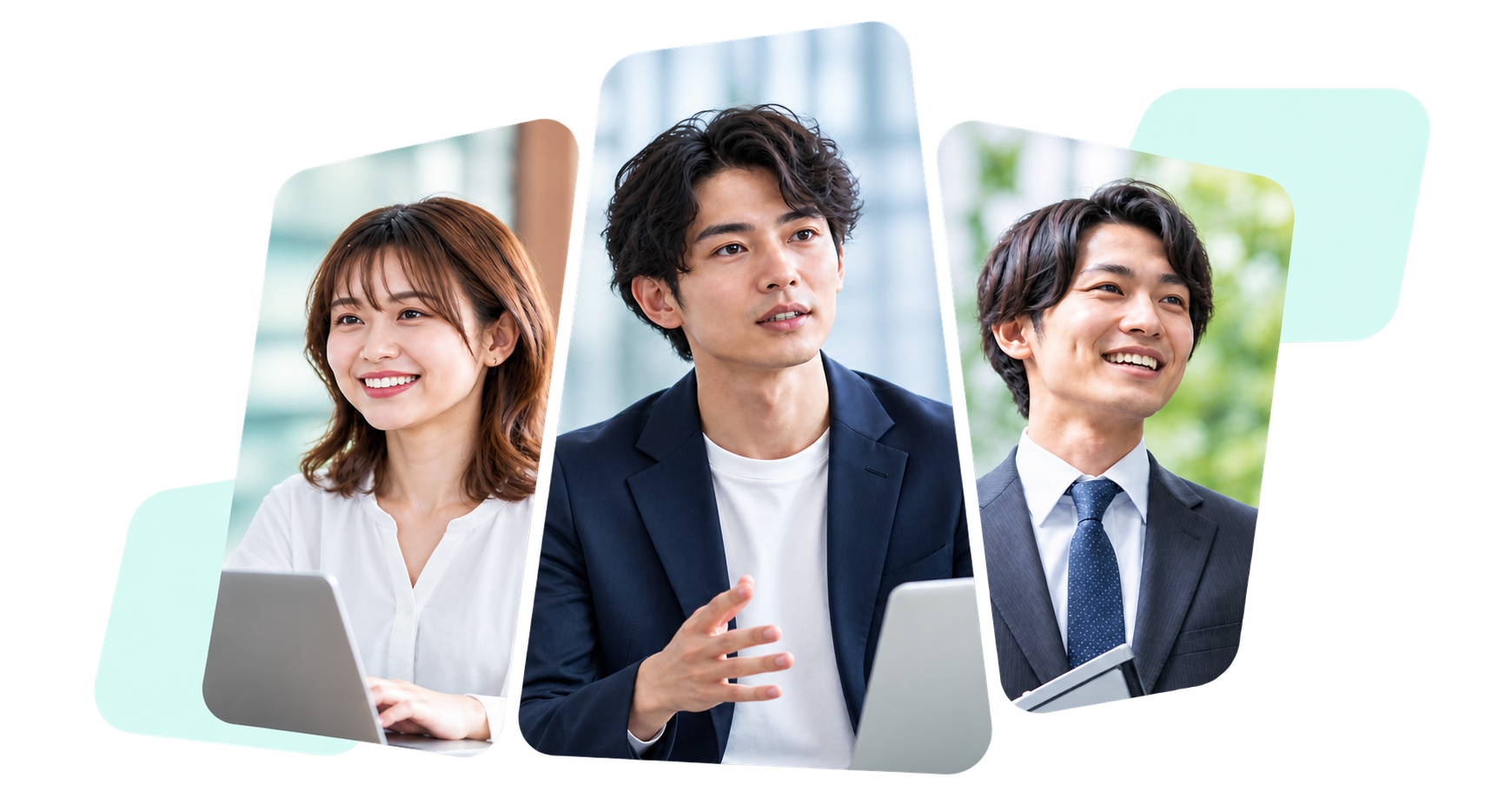 Webデザイナー、コンサルタント、営業の3人のプロフェッショナル
